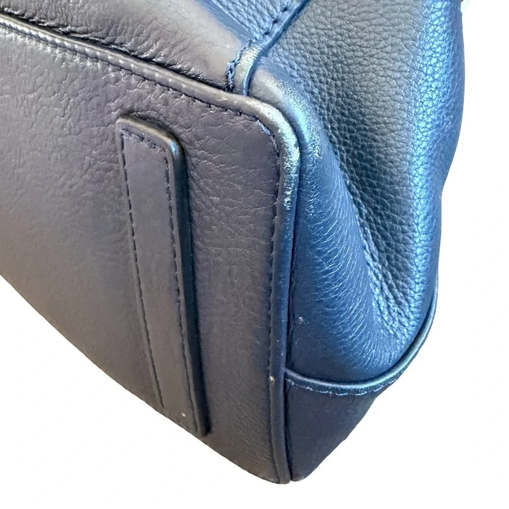 Radley Baylis Road Navy Leather Purse Shoulder Bag Tote Pockets Medium Size